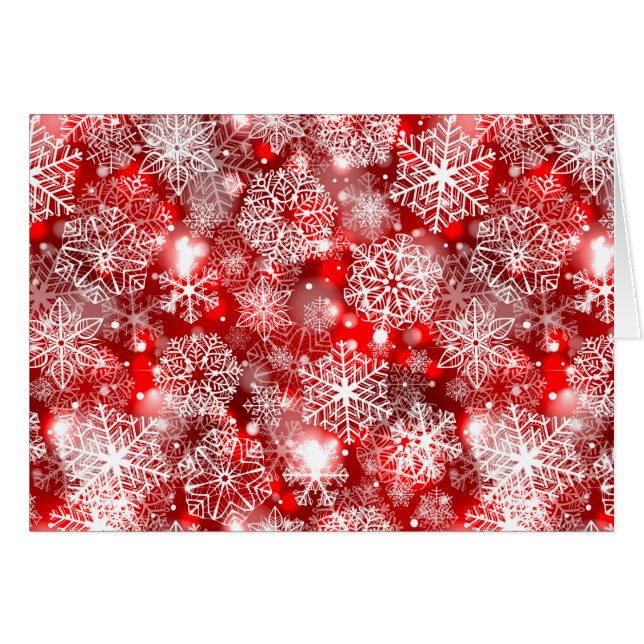 Snowflakes on red (Front Horizontal)