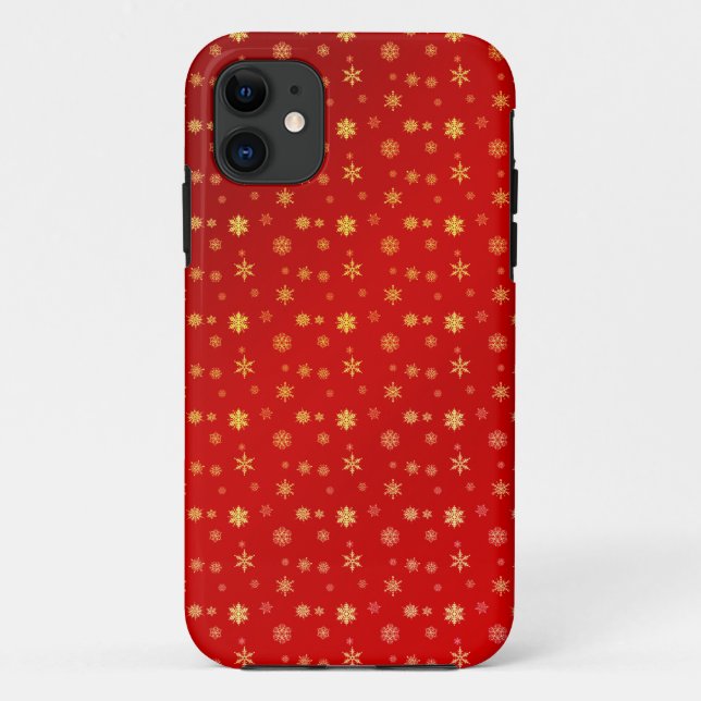 Snowflakes on red Case-Mate iPhone case (Back)