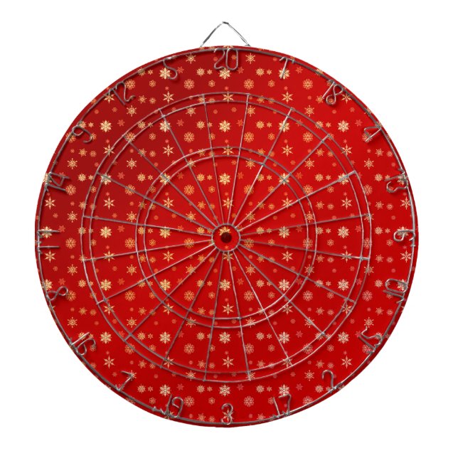 Snowflakes on red dartboard (Front)