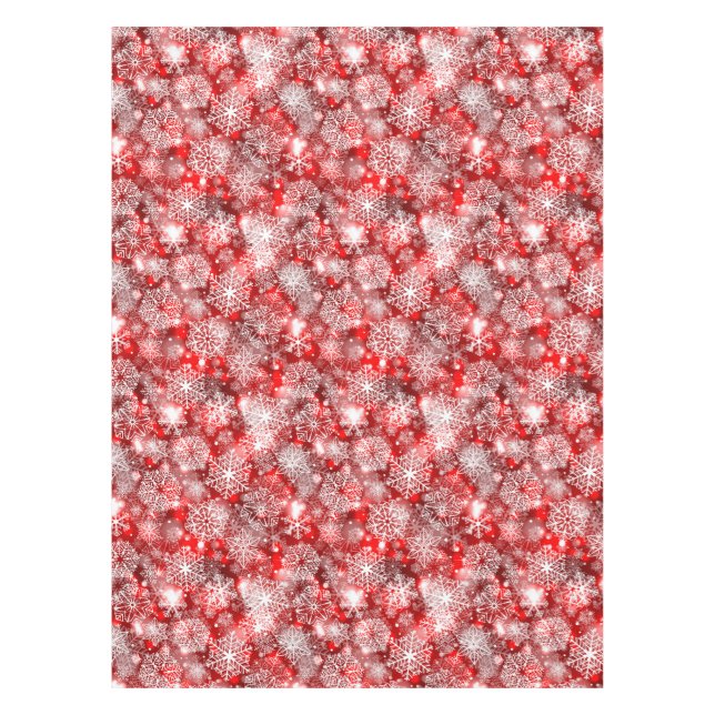 Snowflakes on red tablecloth (Front)