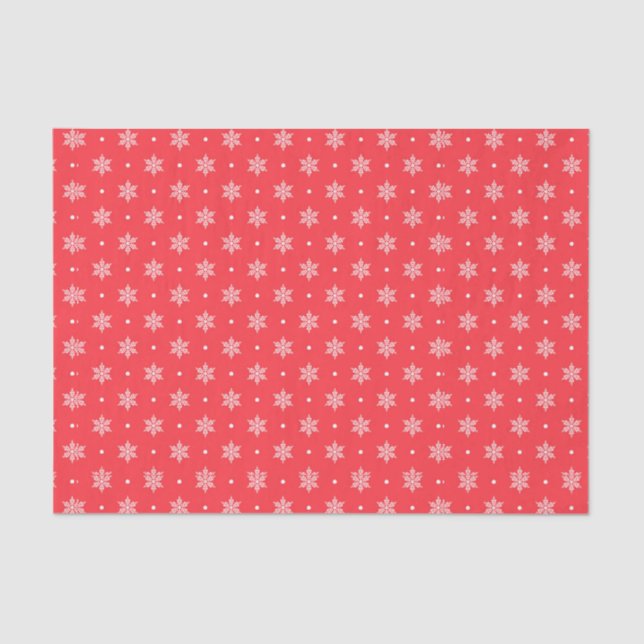 Snowflakes On Red Tissue Paper (Front)