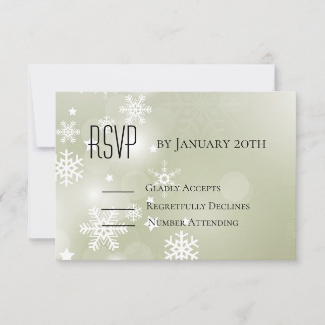 Snowflakes on Sage RSVP with Sage Back (Front)