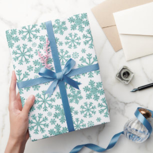 Snowflakes on white. wrapping paper