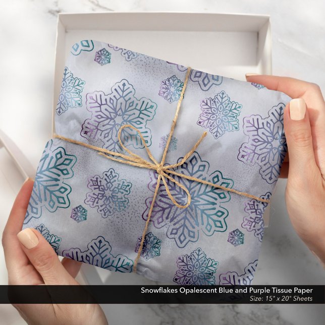 Snowflakes Opalescent Blue and Purple  Tissue Paper (Snowflakes Opalescent Blue and Purple Tissue Paper)
