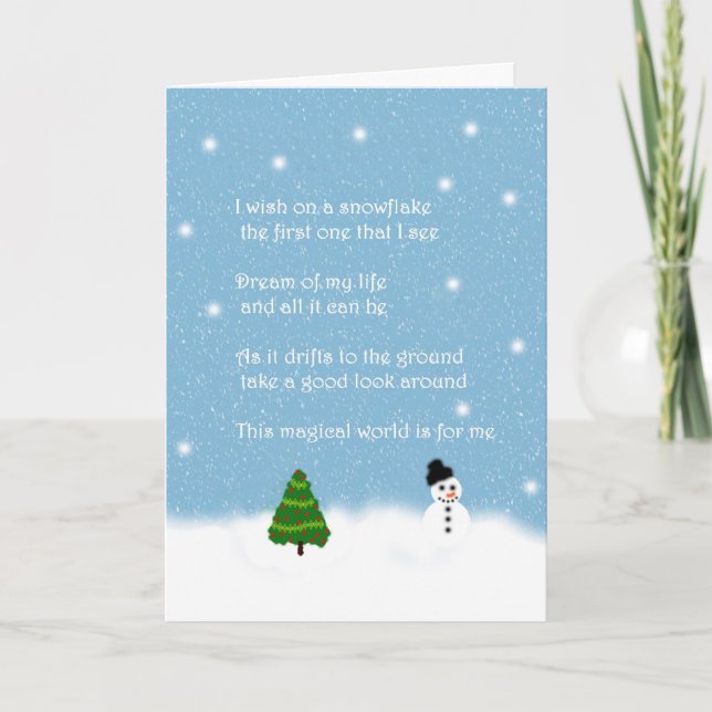 Snowflakes Original Poetry Greeting Card Xmas (Front)