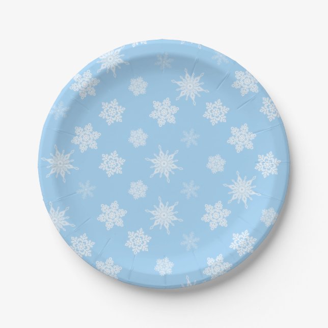 Snowflakes Paper Plate (Front)