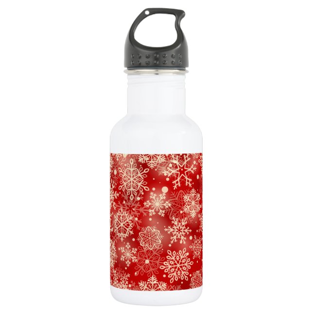 Snowflakes pattern 532 ml water bottle (Front)