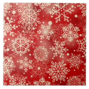 Snowflakes pattern ceramic tile
