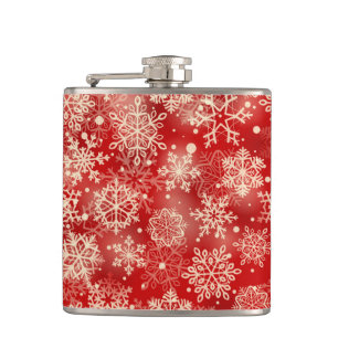 Snowflakes pattern hip flask