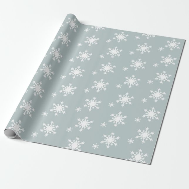Snowflakes Pattern Holiday Wrapping Paper (Unrolled)