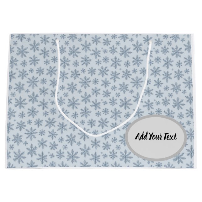 Snowflakes pattern large gift bag (Front)