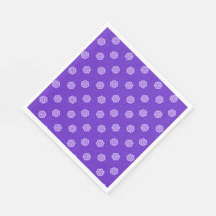 Snowflakes pattern on blue napkin