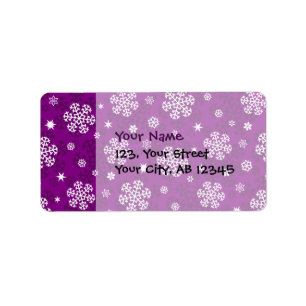 Snowflakes Pattern on Purple Label