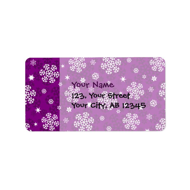 Snowflakes Pattern on Purple Label (Front)