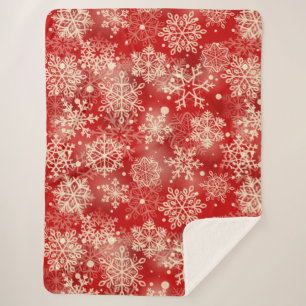 Snowflakes pattern sherpa blanket