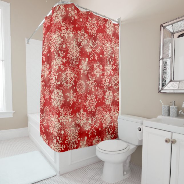 Snowflakes pattern shower curtain (In Situ)