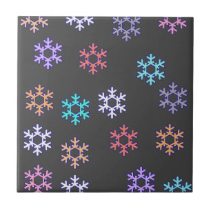 Snowflakes Pattern Snowy Winter Feel Ceramic Tile
