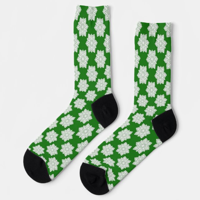 snowflakes pattern socks (Left)