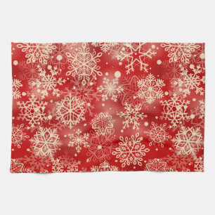 Snowflakes pattern tea towel