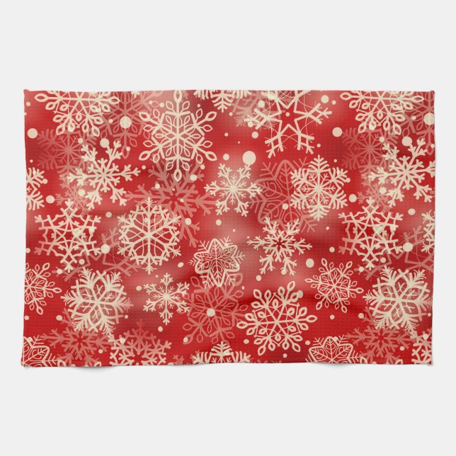 Snowflakes pattern tea towel (Horizontal)