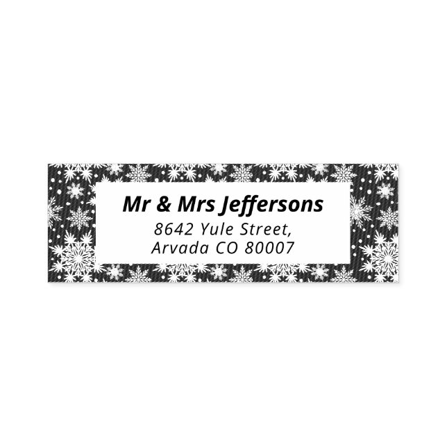 Snowflakes Pattern Winter Holiday Stamp  (Design)