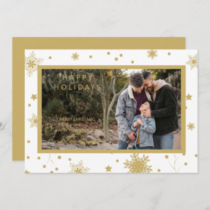 Snowflakes Photo Christmas Chic Simple Calligraphy