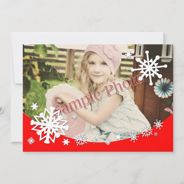 Snowflakes Photo Frame - 5" x 7" Holiday Card (Front)