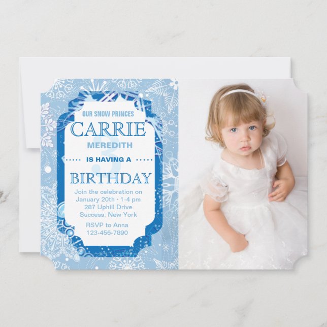 Snowflakes Photo Invitation (Front)