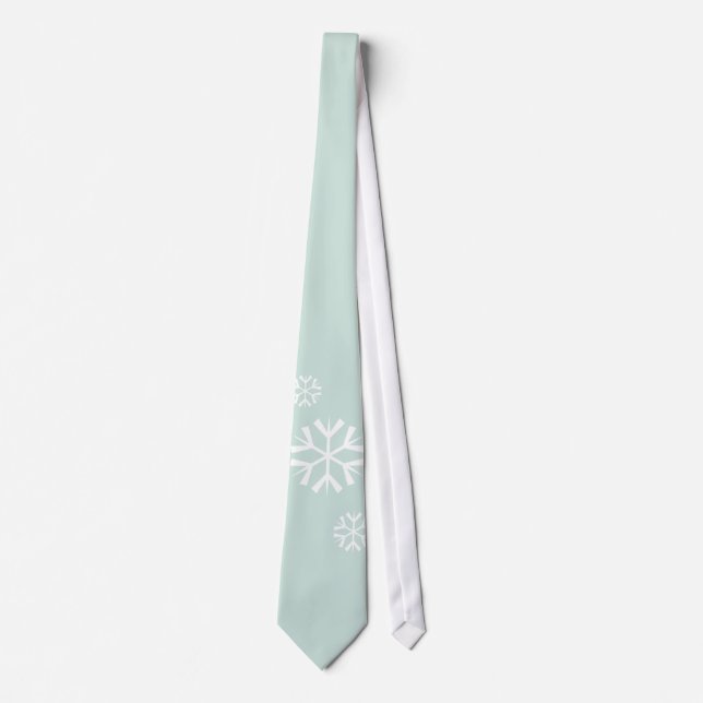 Snowflakes, powder blue tie (Front)