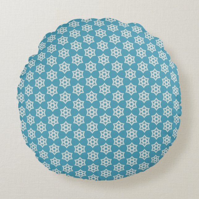 Snowflakes pp1 round cushion (Front)