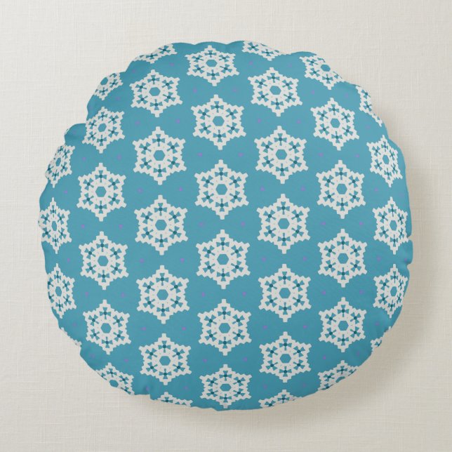 Snowflakes pp1 round cushion (Front)