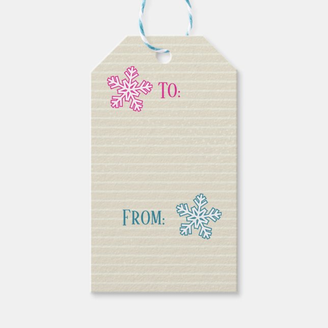 Snowflakes & Presents Gift Tag (Front)