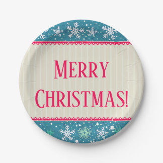 Snowflakes & Presents Paper Plate