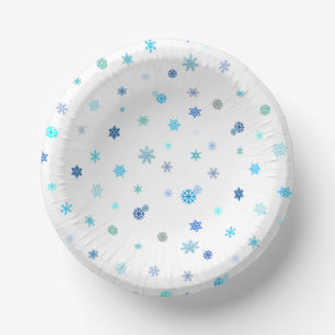 Snowflakes printed Paper Bowl Plate