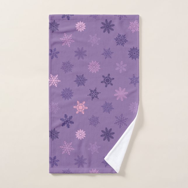 Snowflakes (Purple) Hand Towel (Hand Towel)