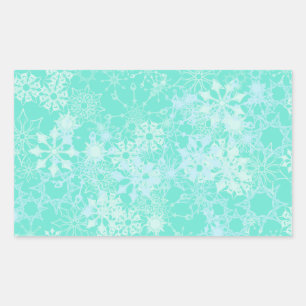 snowflakes rectangular sticker