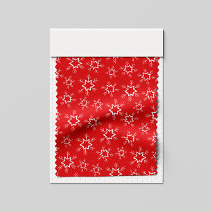 Snowflakes, Red and White Snowflakes, Snow Fabric