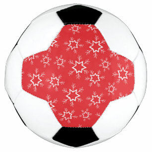 Snowflakes, Red and White Snowflakes, Snow Soccer Ball
