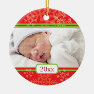 Snowflakes: Red Ceramic Ornament