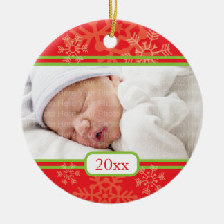 Snowflakes: Red Ceramic Ornament