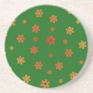 Snowflakes (Red & Gold) [Christmas Pattern] Coaster