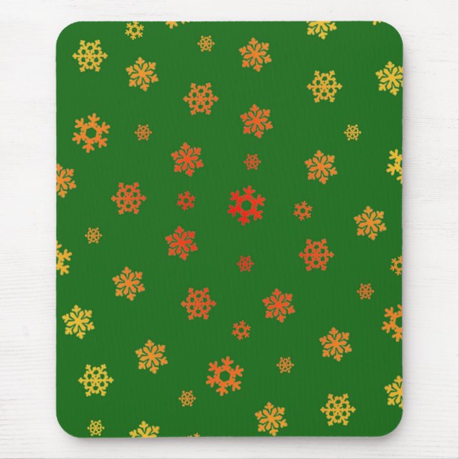 Snowflakes (Red & Gold) [Christmas Pattern] Mouse Pad (Front)
