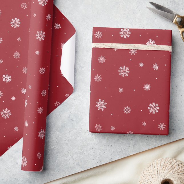 Snowflakes Red Holiday Wrapping Paper (Snowflakes Red Holiday Wrapping Paper
)