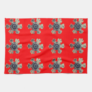 Snowflakes Red Kitchen Towels