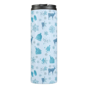 Snowflakes, Reindeer & Elegant Holiday Design Thermal Tumbler