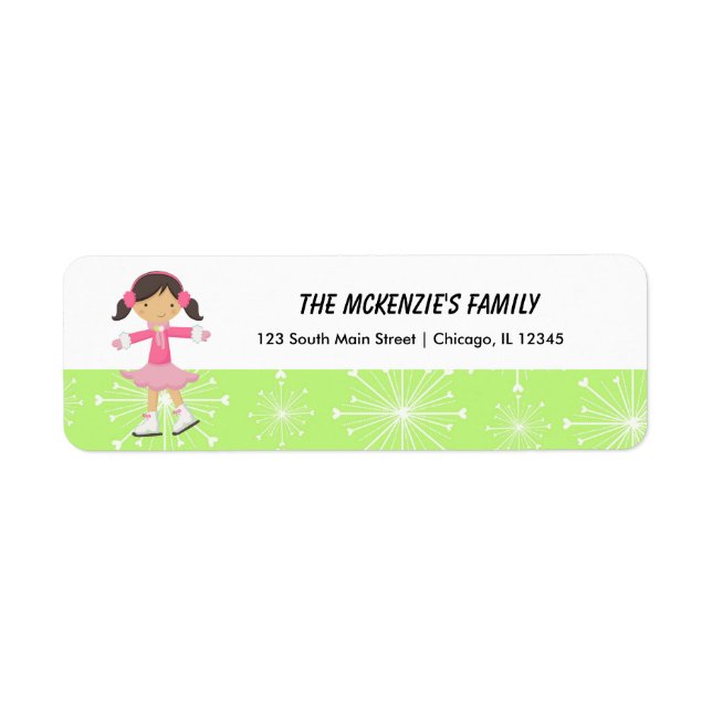 Snowflakes Return Address (Green) Label (Front)