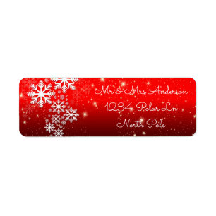 Snowflakes Return Address Label