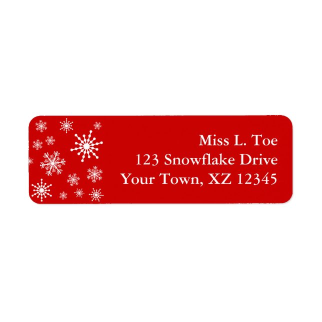 Snowflakes Return Address Label (Front)