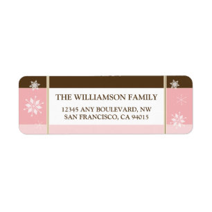 Snowflakes Return Address Labels (pink)