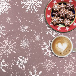 Snowflakes Rose Pink Tablecloth